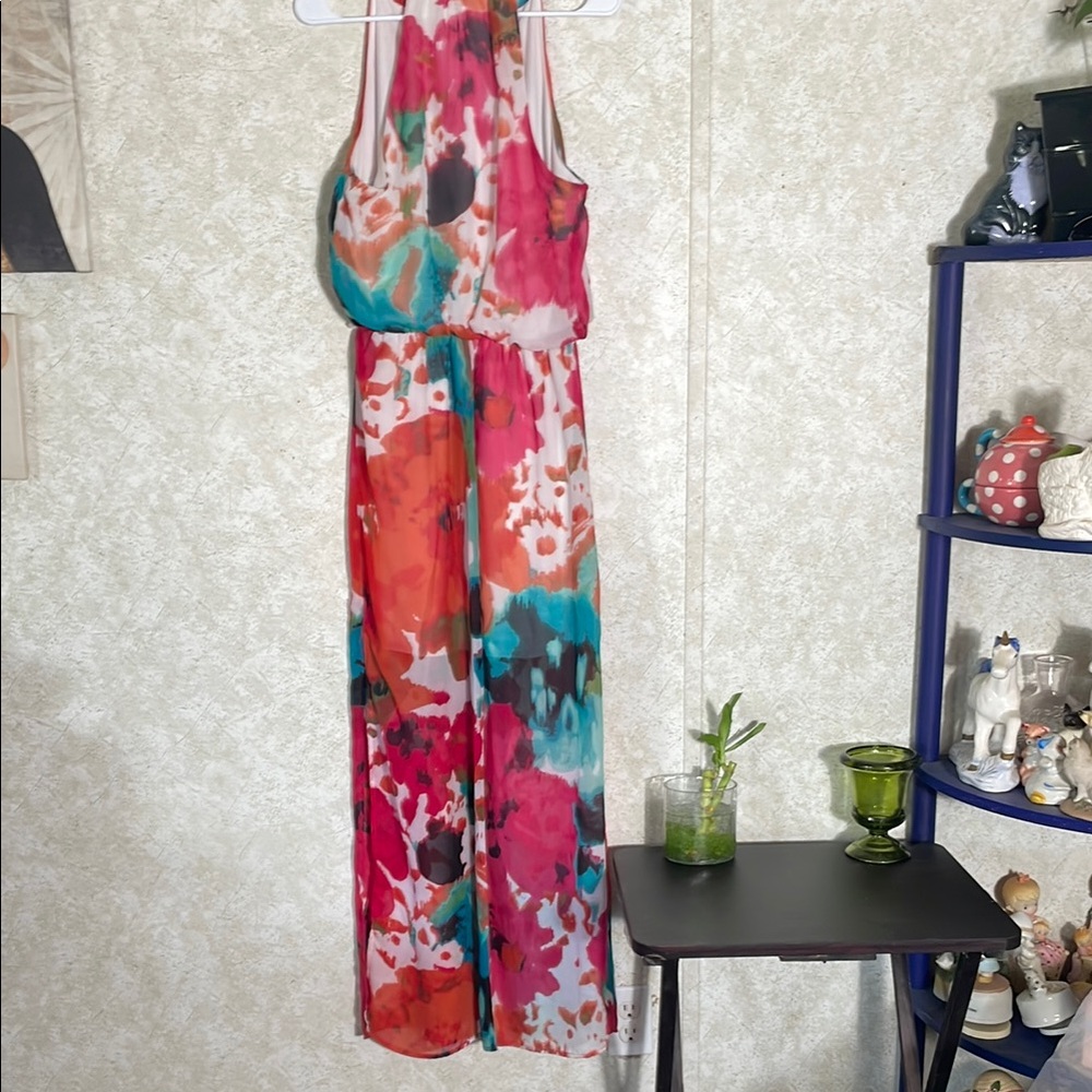 Bisou Bisou Red Halter Maxi Sundress - Picture 5 of 7